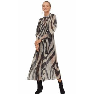 H&M Long Sleeve Midi Standup Collar Dress